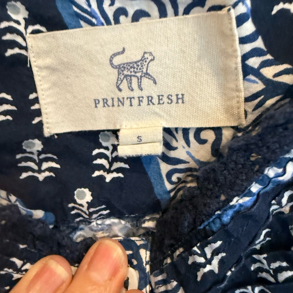 Printfresh Navy and White Pajama Dress - Picture 2 of 3